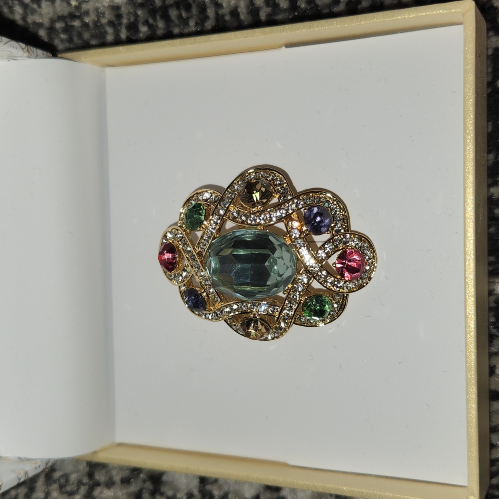 Charter Club Gold-Tone Crystal Statement Pin - Picture 2 of 3